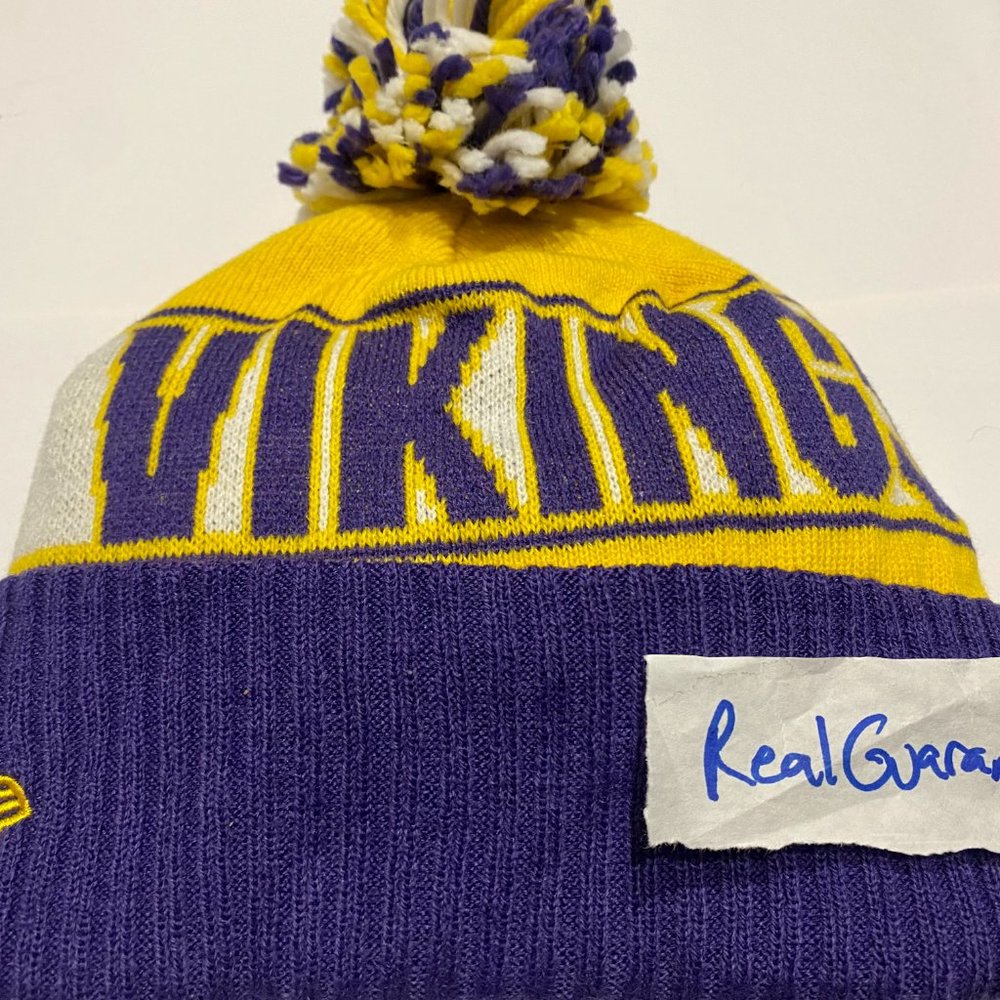RARE 100% New Era Minnesota Vikings REP UR TEAM Sport Knit Hat NFL Winter Beanie - Picture 3 of 4